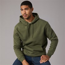 Tommy Jeans Mens Flag Hoodie Dark Greenery