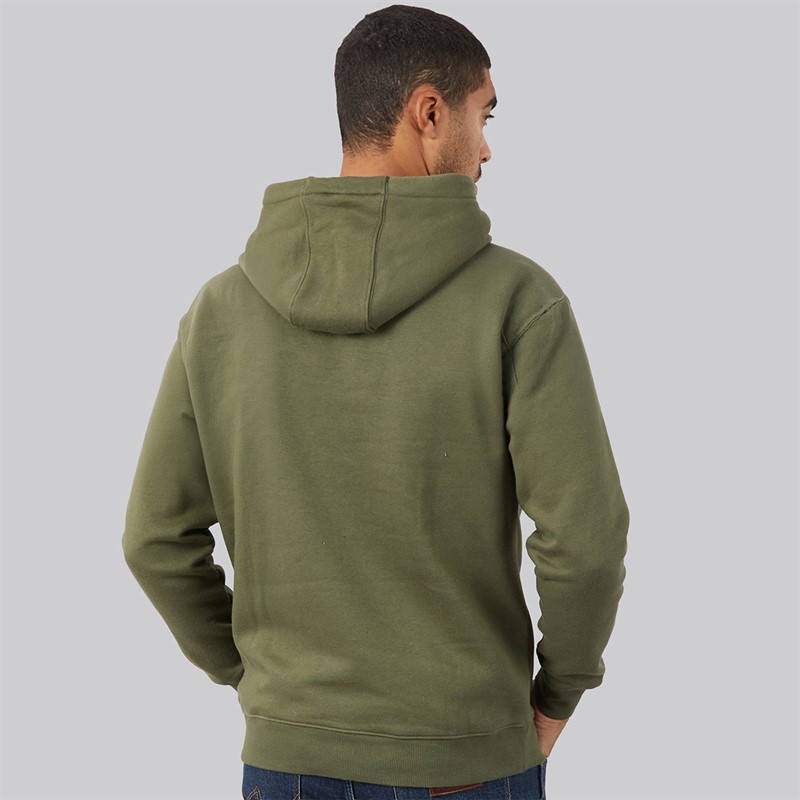 Tommy Jeans Mens Flag Hoodie Dark Greenery