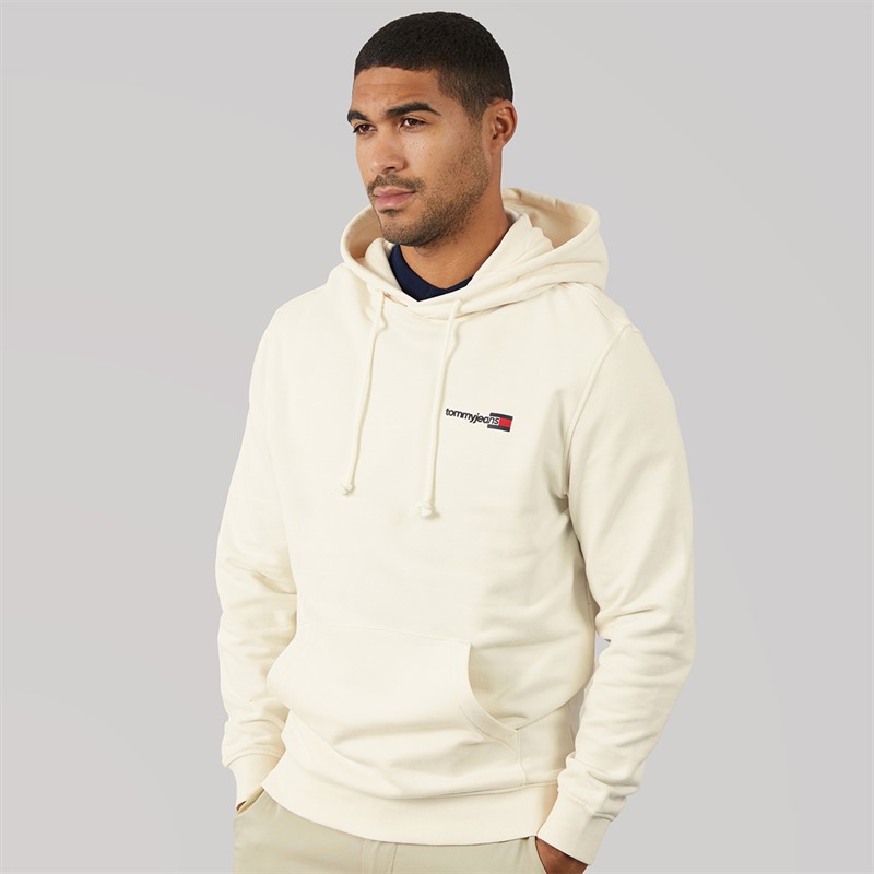 Tommy Jeans Mens Entry DNA Hoodie Ancient White