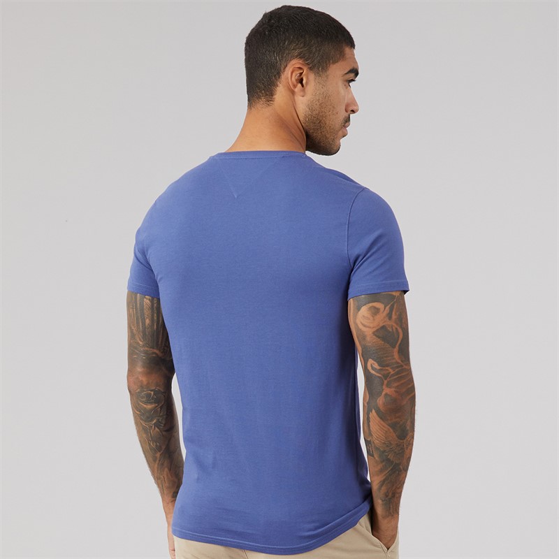 Tommy Jeans Mens Slim Fit T-Shirt Blue Storm