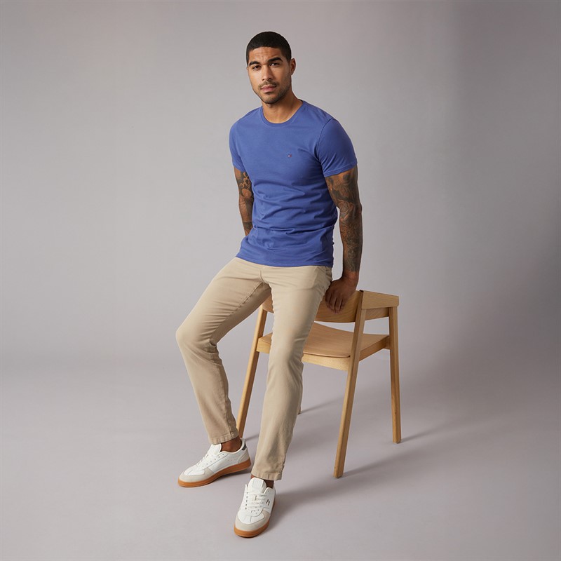 Tommy Jeans Mens Slim Fit T-Shirt Blue Storm