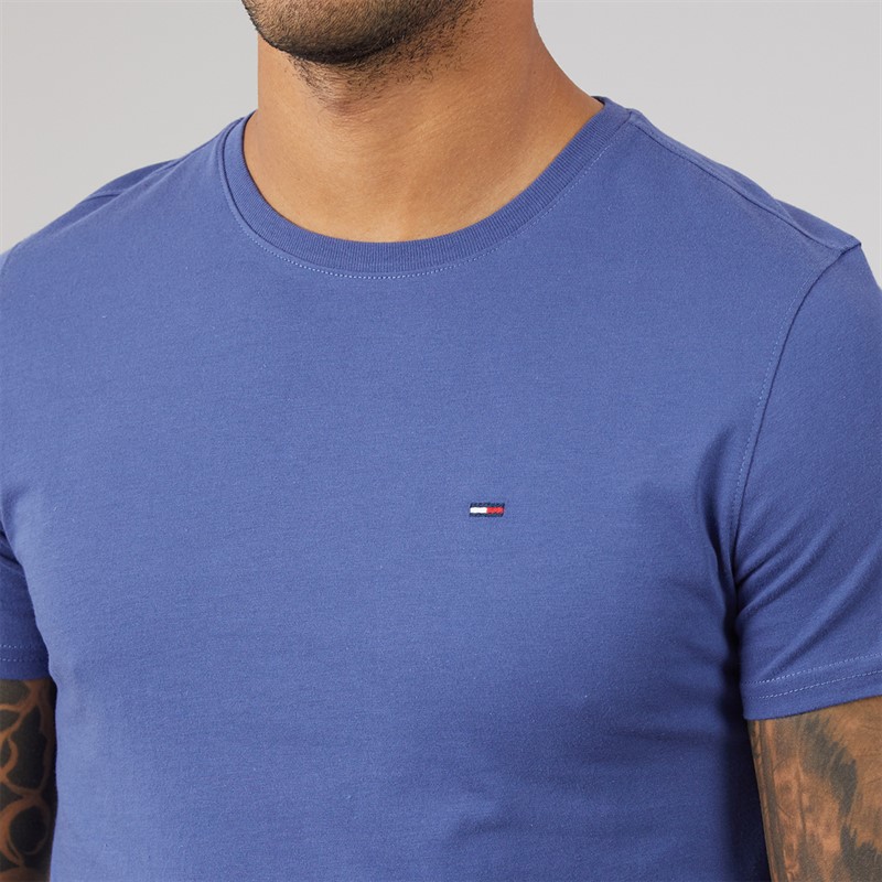 Tommy Jeans Mens Slim Fit T-Shirt Blue Storm