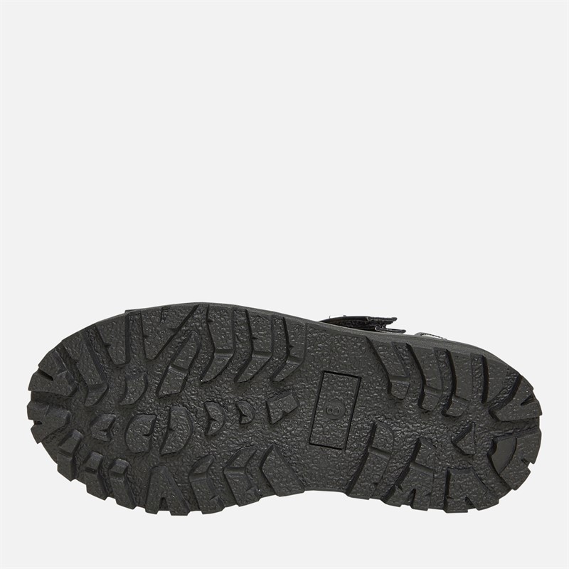 Little Divas Girls Mary Jane Bow School Shoes Black