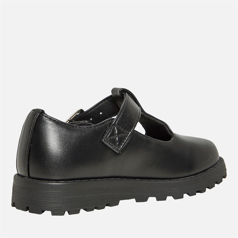 Little Divas Girls T-Bar School Shoes Black