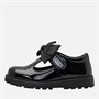 Little Divas Infant Girls T-Bar School Shoes Black Patent Pu