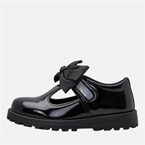 Little Divas Infant Girls T-Bar School Shoes Black Patent Pu