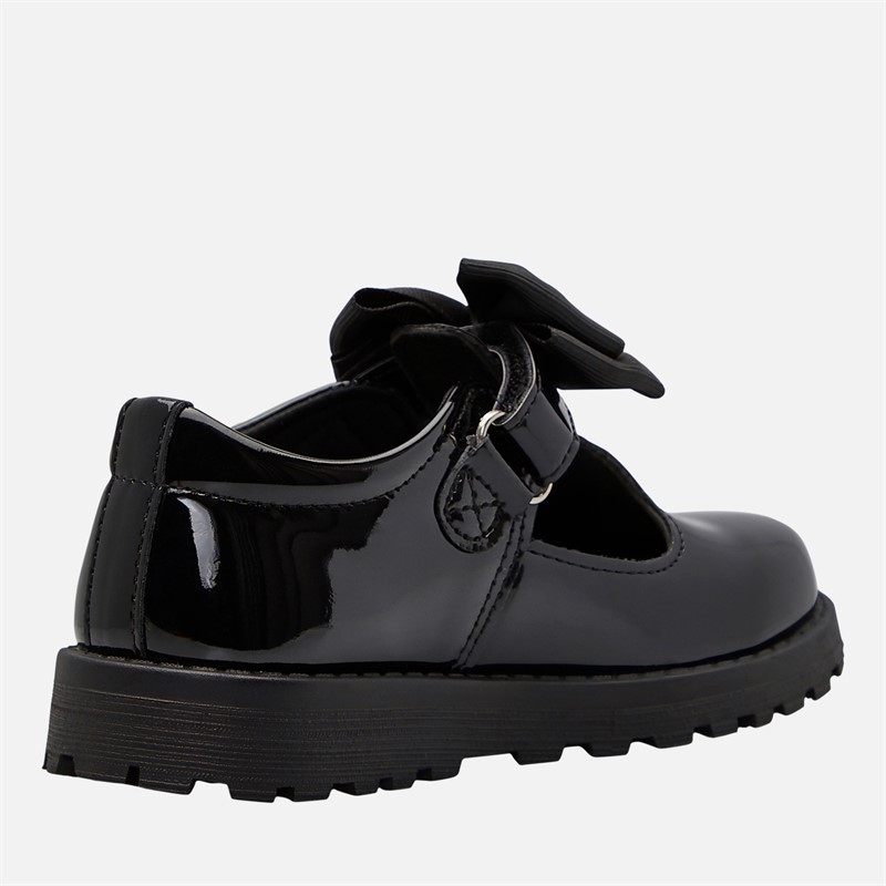 Little Divas Infant Girls T-Bar School Shoes Black Patent Pu