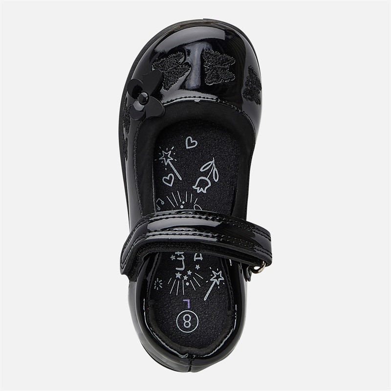 Little Divas Infant Girls Mary Jane School Shoes Black Patent