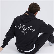 Fiftyfive Mens Verlus Logo Hoodie Vintage Black