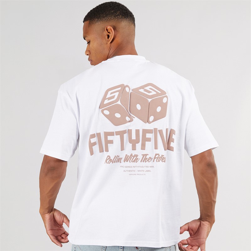 Fiftyfive Mens Dicees Crew T-Shirt White