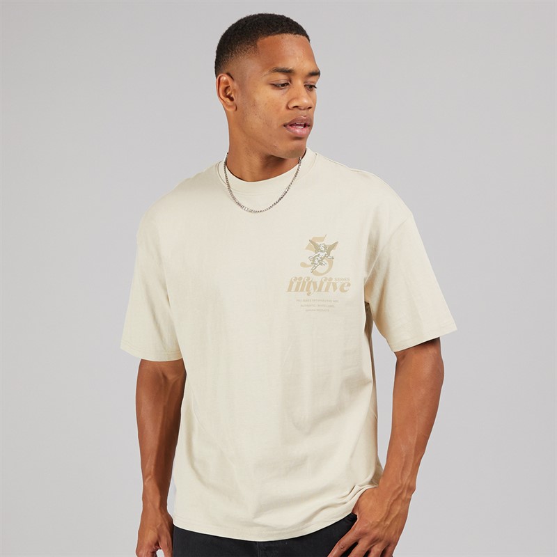 Fiftyfive Mens Cherubs Crew T-Shirt Off White - Size XL