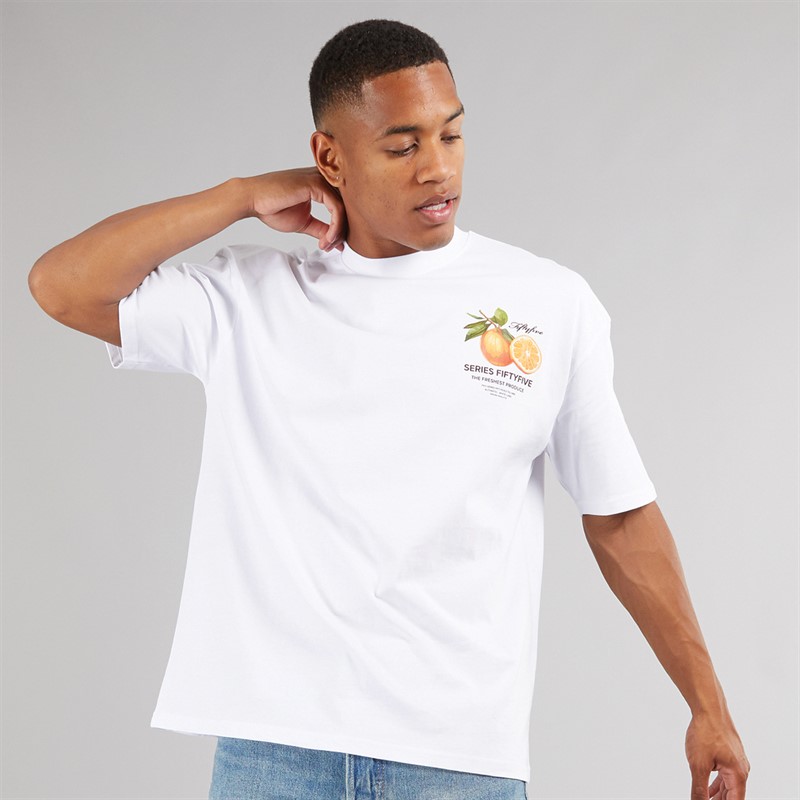 Fiftyfive Mens Mullican Crew T-Shirt White