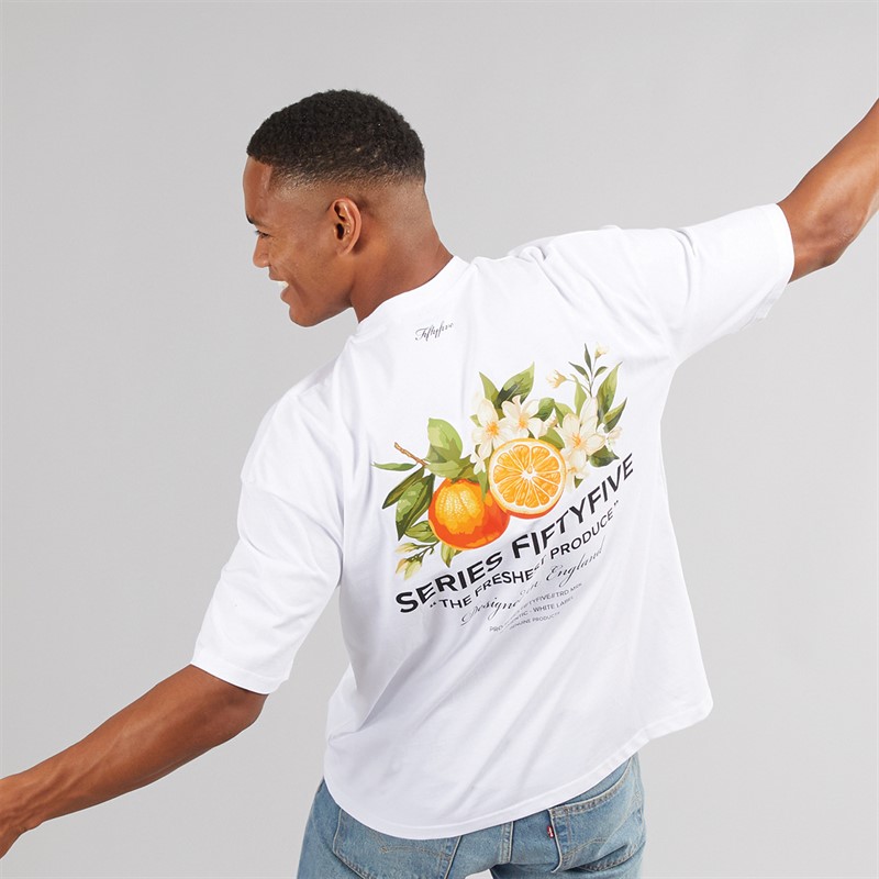 Fiftyfive Mens Mullican Crew T-Shirt White