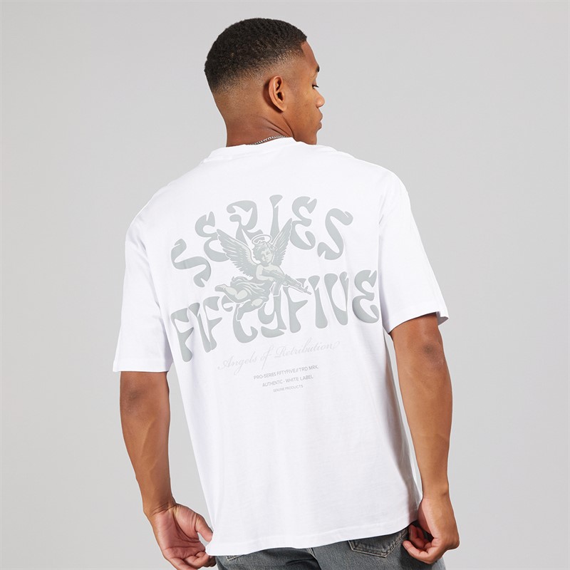 Fiftyfive Mens Heavinly Crew T-Shirt White