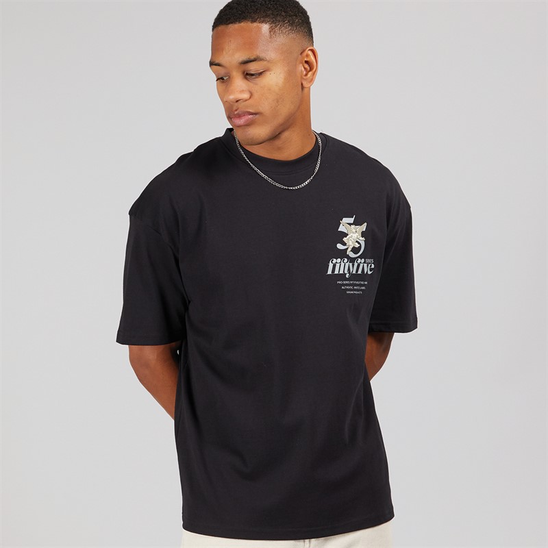 Fiftyfive Mens Cherubs Crew T-Shirt Black
