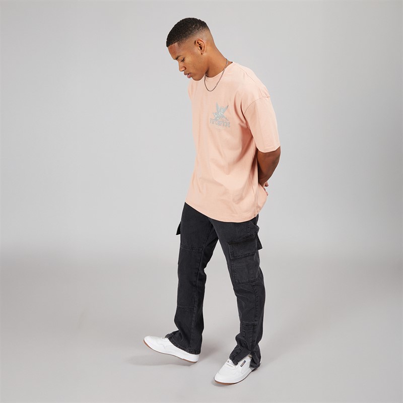Fiftyfive Mens Heavinly Crew T-Shirt Pink