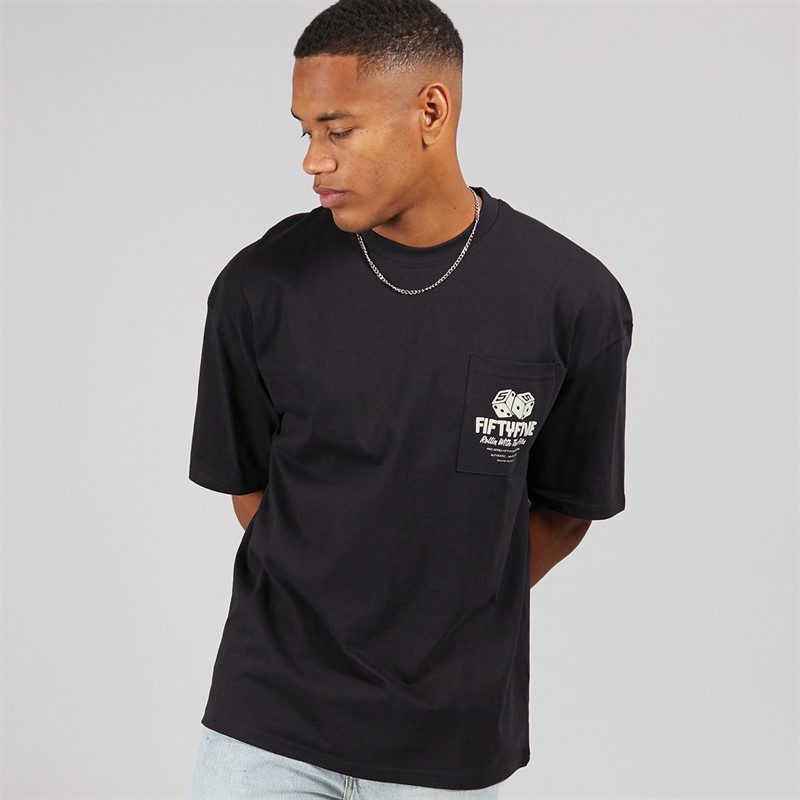 Fiftyfive Mens Dicees Crew T-Shirt Black