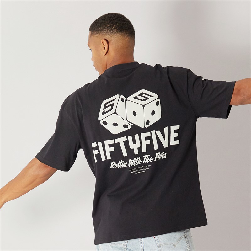 Fiftyfive Mens Dicees Crew T-Shirt Black
