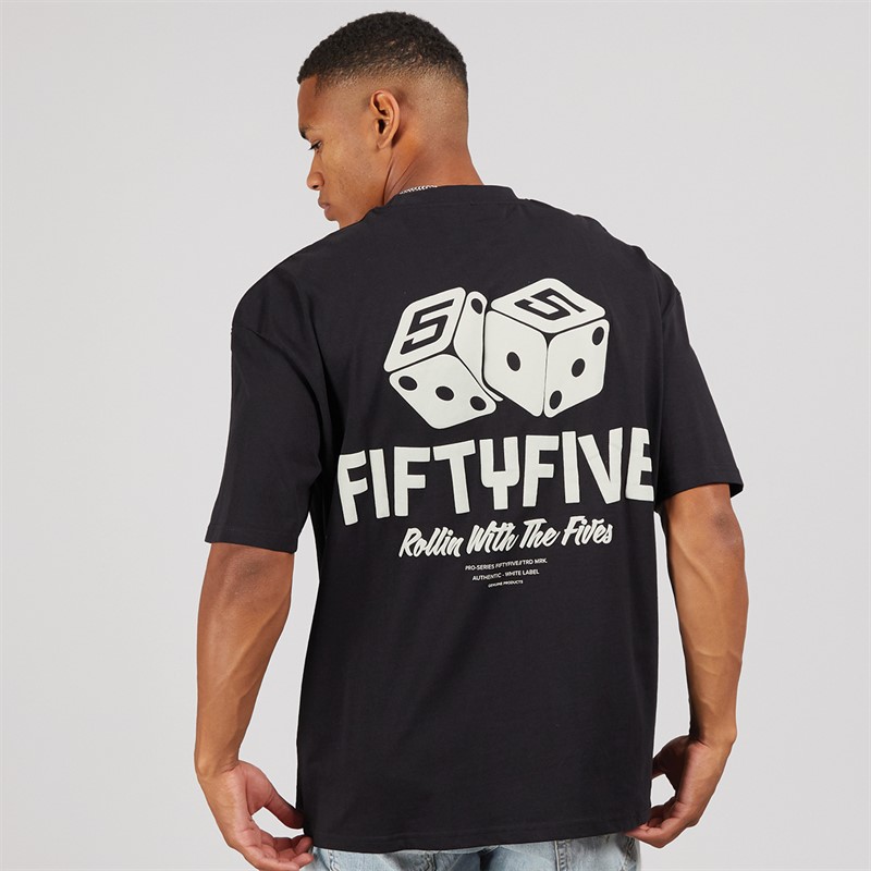 Fiftyfive Mens Dicees Crew T-Shirt Black