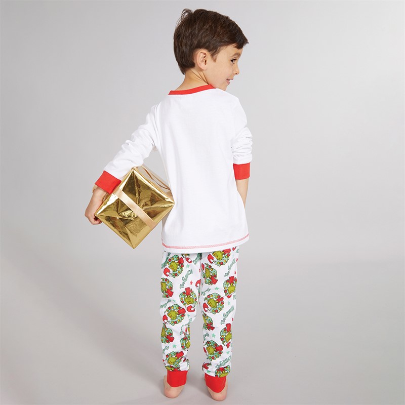 Grinch Boys Christmas Pyjama Set White