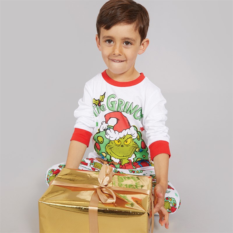 Grinch Boys Christmas Pyjama Set White