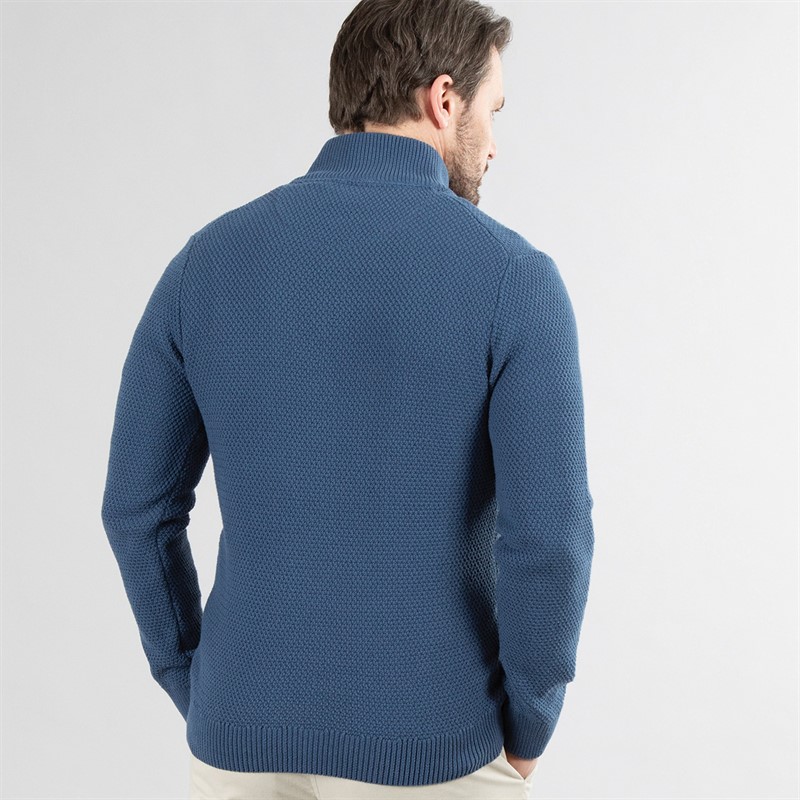 Saltwell Mens Ashgrove 1/4 Zip Jumper Denim Blue