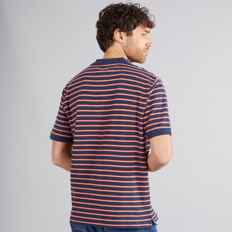 Saltwell Mens Crail Polo Shirt Navy/Coral