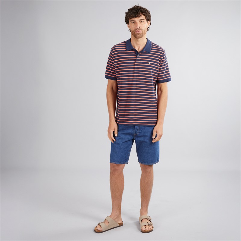 Saltwell Mens Crail Polo Shirt Navy/Coral