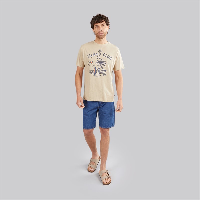 Saltwell Mens Bamburgh T-Shirt Light Stone