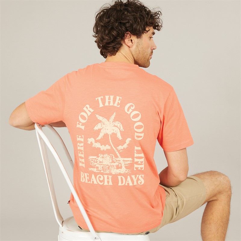 Saltwell Mens Pennan T-Shirt Coral