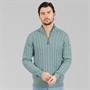 Saltwell Mens Sumava Cable 1/4 Zip Jumper Dark Mint