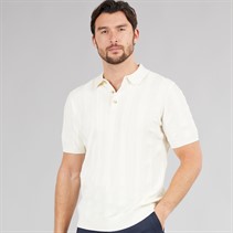 Saltwell Mens Fraser Rib Polo Shirt Ecru Ecur