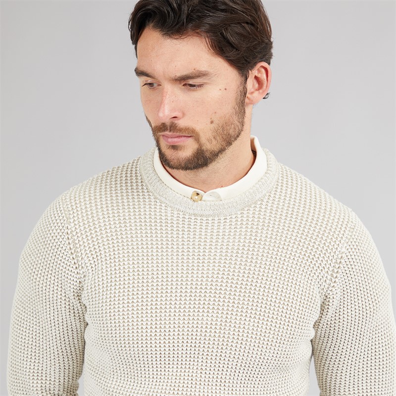 Saltwell Mens Eithen Crew Neck Jumper Ecru