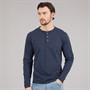 Saltwell Mens Gary Grandad Long Sleeve T-Shirt Navy