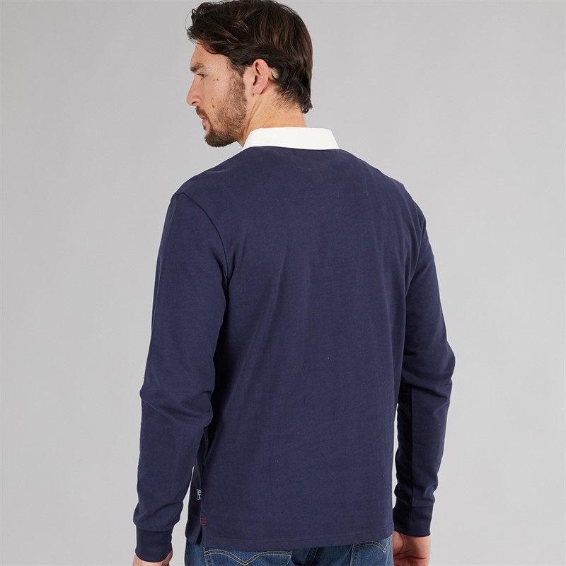 Saltwell Mens Drift Long Sleeve Polo Shirt Indigo Blue