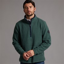 Saltwell Mens Peak Half Zip Fleece Sweatshirt Green