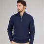 Saltwell Mens Sumava Cable 1/4 Zip Jumper Dark Navy
