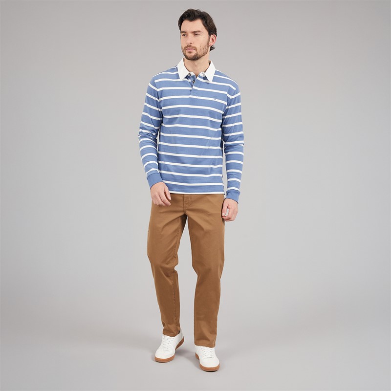 Saltwell Mens Arrow Stripe Rugby Polo Shirt River