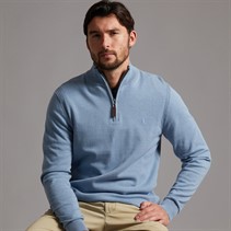 Saltwell Mens Katun 1/4 Zip Jumper Light Denim Lt Denim