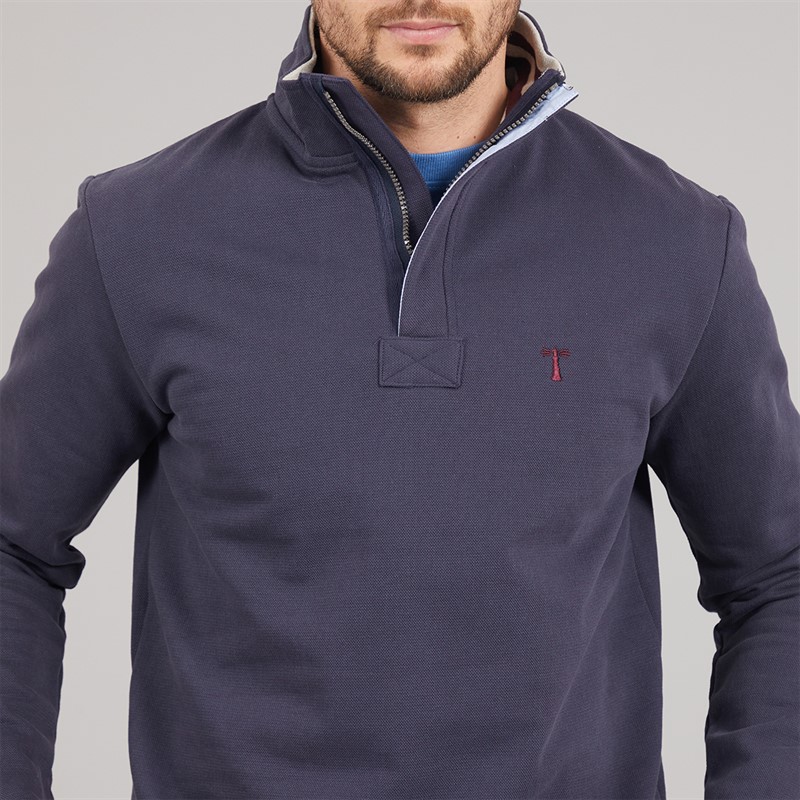Saltwell Mens Wembley 1/4 Zip Sweatshirt Dark Navy