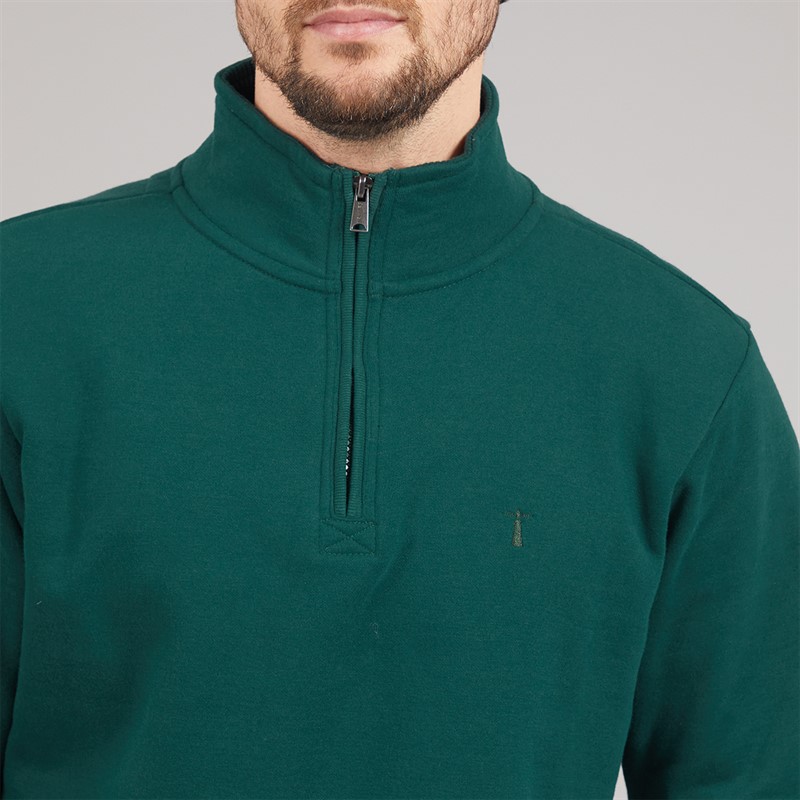 Saltwell Mens Bathurst 1/4 Zip Sweatshirt Bottle Green