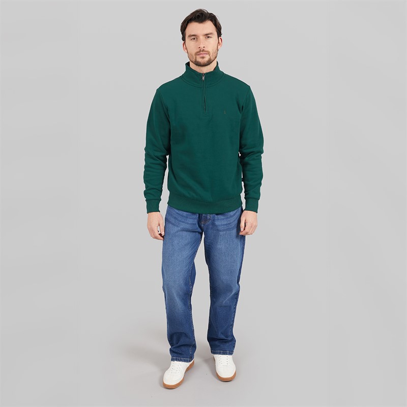 Saltwell Mens Bathurst 1/4 Zip Sweatshirt Bottle Green