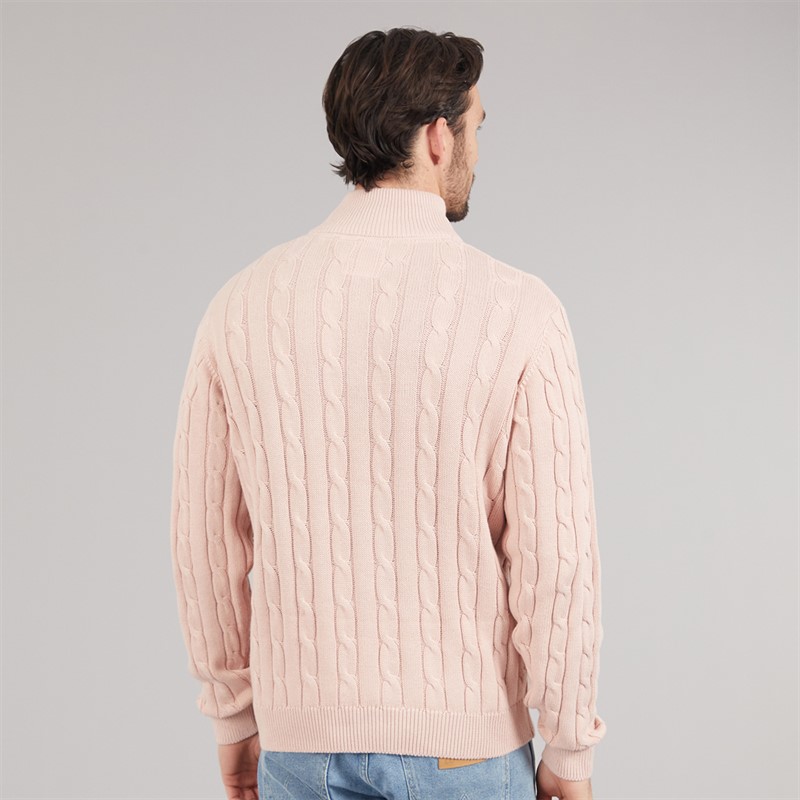 Saltwell Mens Sumava Cable 1/4 Zip Jumper Blush