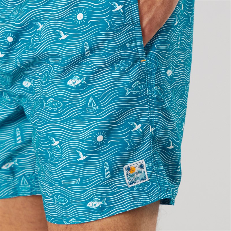 Saltwell Mens Bahama Swim Shorts Deep Sea