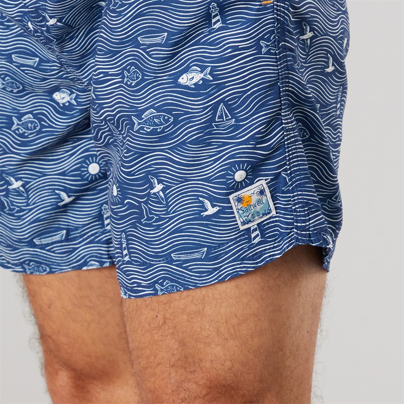 Saltwell Mens Bahama Swim Shorts Indigo Blue