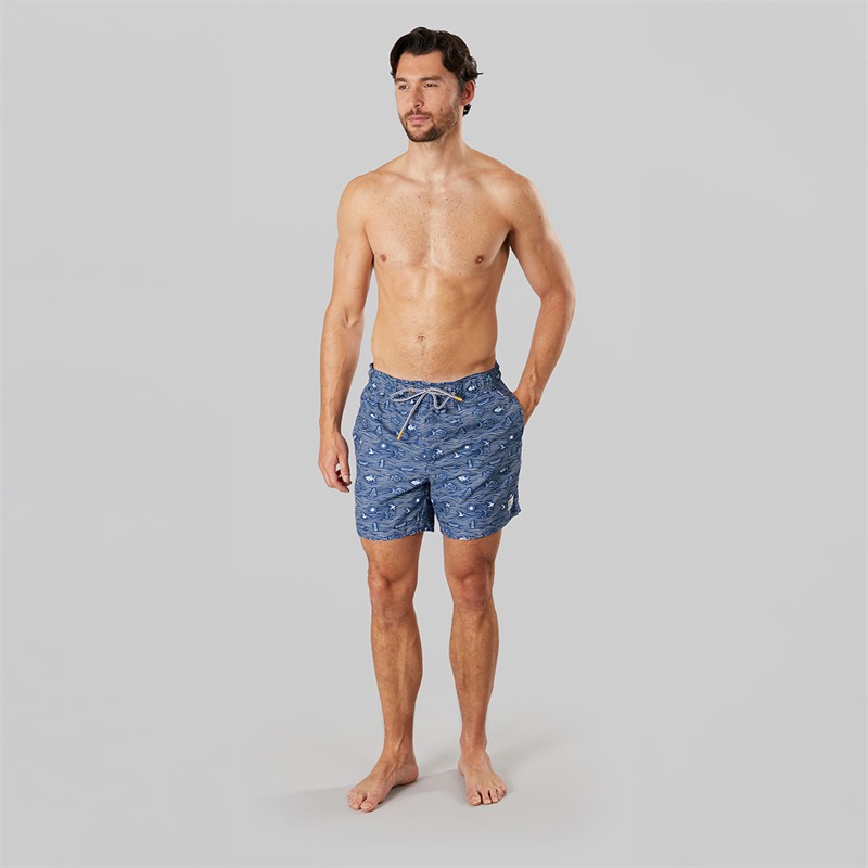 Saltwell Mens Bahama Swim Shorts Indigo Blue