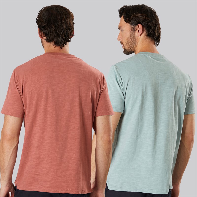 Saltwell Mens Desman Two Pack T-Shirts Dark Pink/Dark Mint D Pink/D Mint