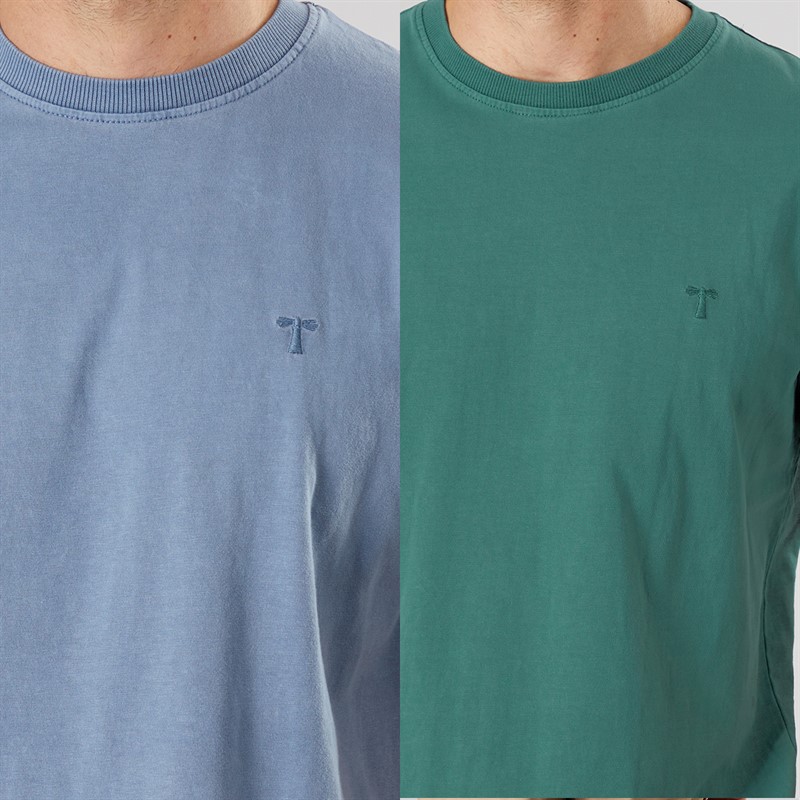 Saltwell Mens Desman Two Pack T-Shirts Pine Grenn/River