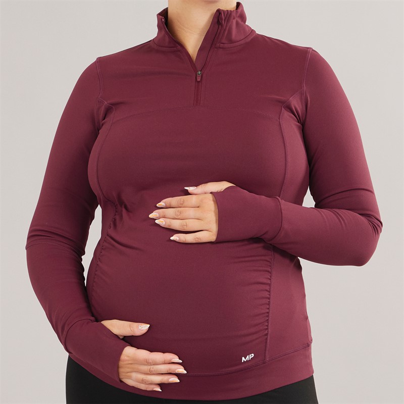 MYPROTEIN Womens Power Maternity 1/4 Zip Top Red
