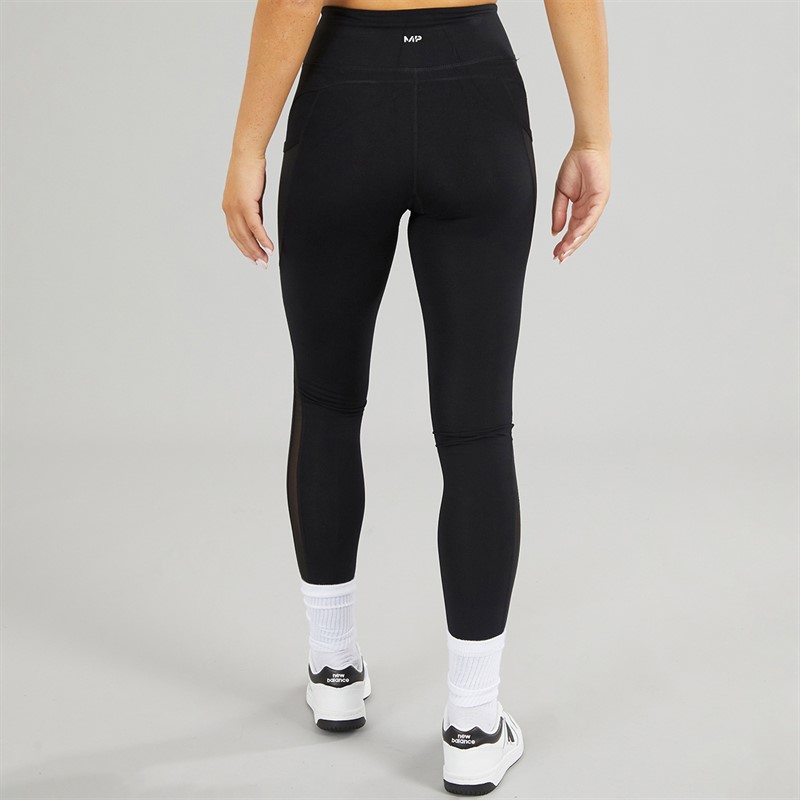 MYPROTEIN Womens Power Mesh High Waisted Tight Leggings Black